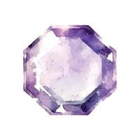 vector rosado púrpura diamante cristal. acuarela ilustración.