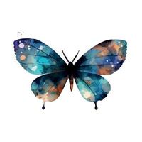 blue purple butterfly watercolor isolated on a white background vector