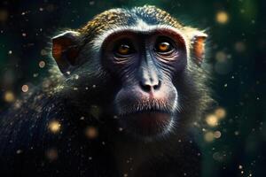 Monkey portrait. Neural network photo