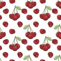 Seamless pattern of cherry vector