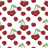 Seamless pattern of cherry vector