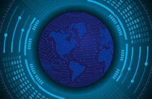 Modern Holographic Globe on Technology Background vector