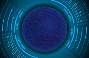 Modern Holographic Globe on Technology Background vector