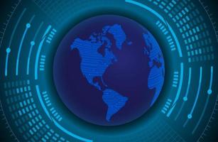 Modern Holographic Globe on Technology Background vector
