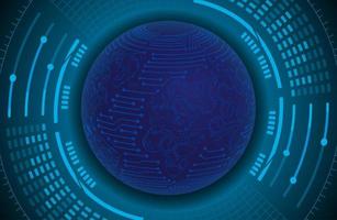 Modern Holographic Globe on Technology Background vector