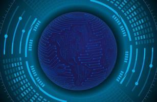 Modern Holographic Globe on Technology Background vector
