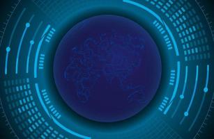 Modern Holographic Globe on Technology Background vector
