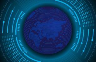 Modern World Map Holograph on Technology Background vector