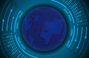 Modern World Map Holograph on Technology Background vector