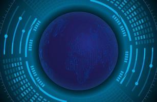 Modern Holographic Globe on Technology Background vector