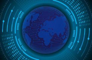 Modern Holographic Globe on Technology Background vector