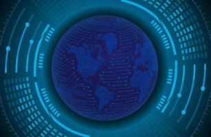 Modern World Map Holograph on Technology Background vector