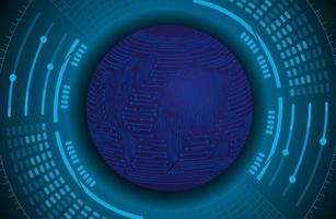 Modern Holographic Globe on Technology Background vector