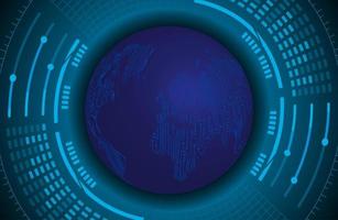 Modern Holographic Globe on Technology Background vector