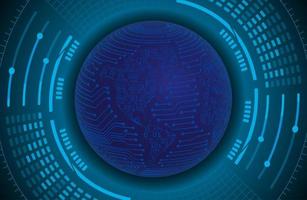 Modern Holographic Globe on Technology Background vector