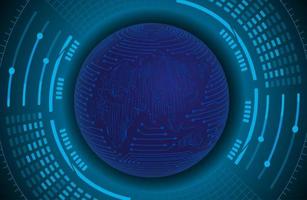 Modern Holographic Globe on Technology Background vector