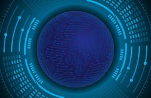 Modern Holographic Globe on Technology Background vector