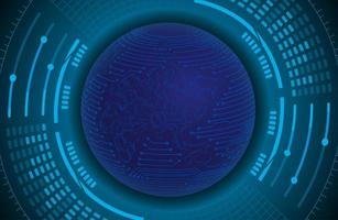 Modern Holographic Globe on Technology Background vector