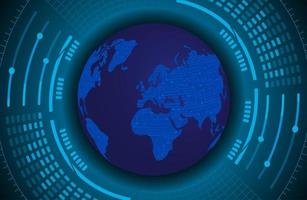 Modern Holographic Globe on Technology Background vector