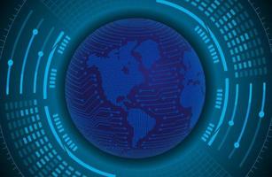Modern Holographic Globe on Technology Background vector