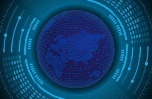 Modern Holographic Globe on Technology Background vector