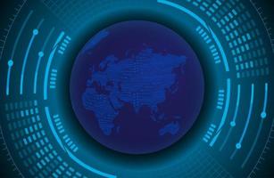 Modern World Map Holograph on Technology Background vector