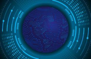 Modern Holographic Globe on Technology Background vector