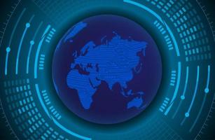 Modern Holographic Globe on Technology Background vector