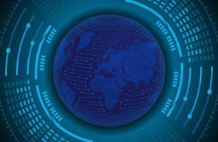 Modern Holographic Globe on Technology Background vector