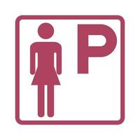 Symbol Lady Parking Sign On White Background vector