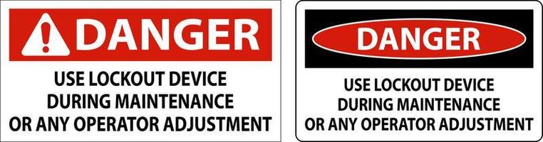 Caution Use Lockout Device During Maintenance Or Any Operator Adjustment Sign vector