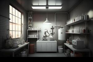 Interior of a chemical or biological laboratory. Neural network photo