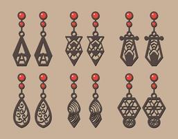 Decorative Earrings Laser Cut design, vector