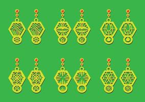 Decorative Earrings Laser Cut design, vector