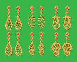 Decorative Earrings Laser Cut design, vector