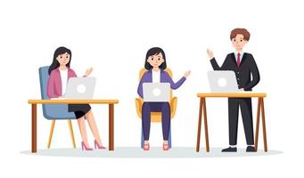 co-working space or remotely at home vector illustration