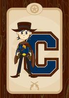 C is for Cowboy Wild West Alphabet Learning Educational Illustration vector