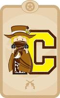 C is for Cowboy Wild West Alphabet Learning Educational Illustration vector