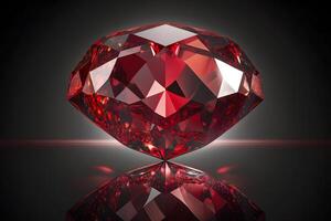 Ruby red on a dark background. Neural network photo