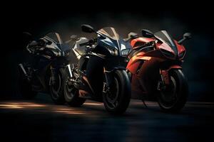 Sports racing motorcycles. Neural network photo