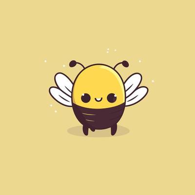 Cute bee kawaii chibi drawing style Royalty Free Vector