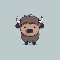 Cute kawaii buffalo chibi  mascot vector cartoon style