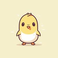 Cute kawaii chicken chibi  mascot vector cartoon style