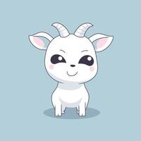 Cute kawaii goat chibi  mascot vector cartoon style