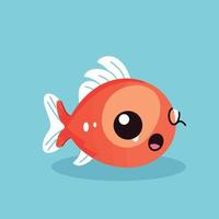 linda kawaii pescado chibi mascota vector dibujos animados estilo