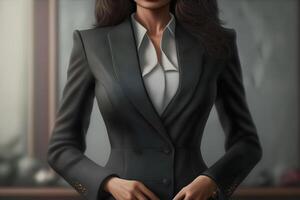 Portrait of a successful confident business woman. Neural network photo