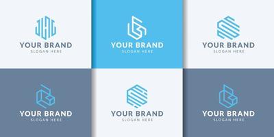 logo collection, abstract design concept of A-Z initials for branding vector