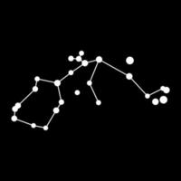 Aquarius constellation map. Vector illustration.