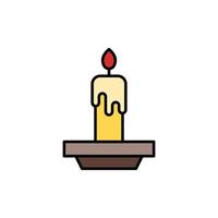 candle icon. filled outline icon vector