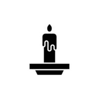 candle icon. solid icon vector